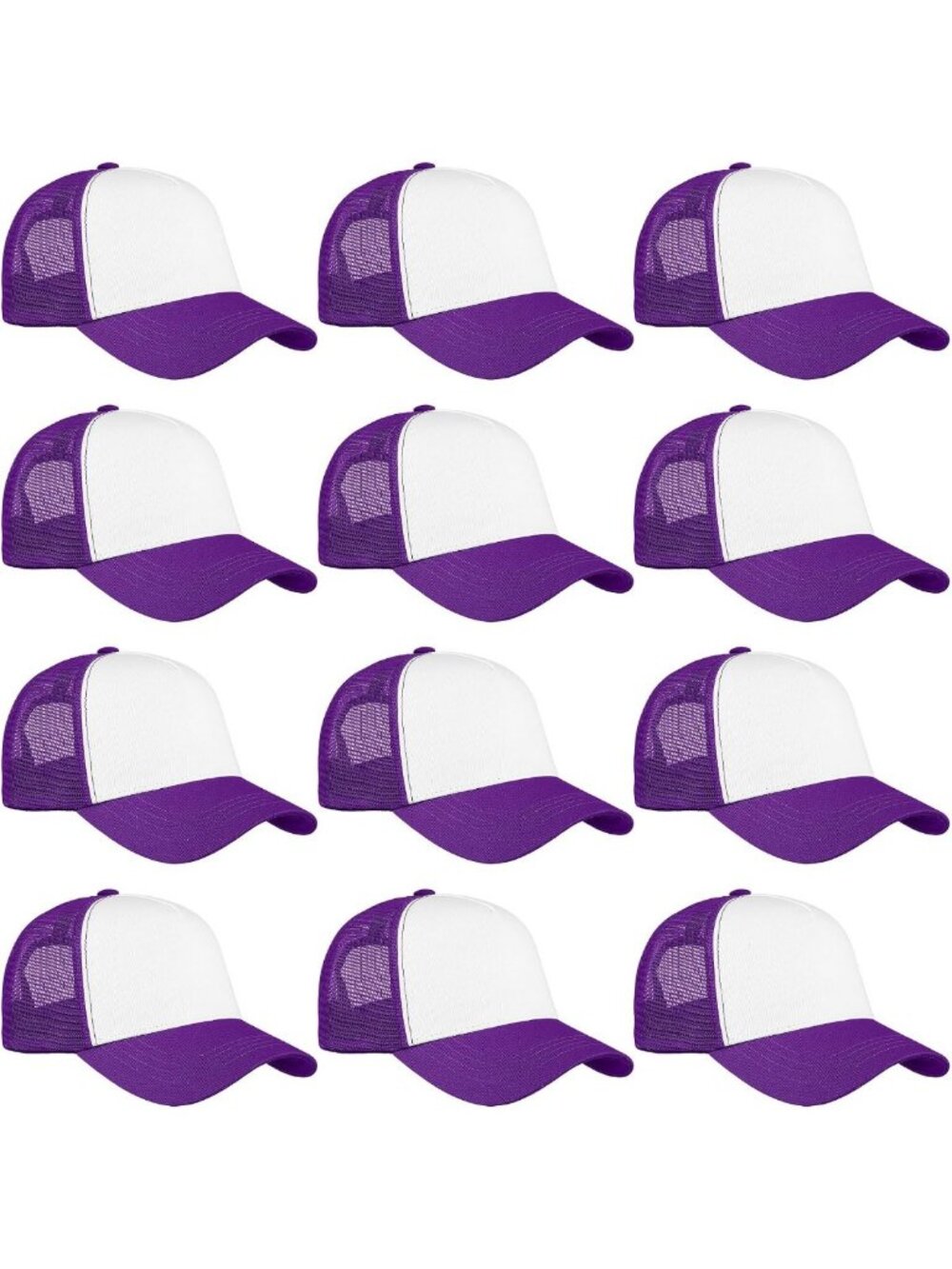 12 Pack Mesh Trucker Hats - 5 & 6 Panel Baseball Caps for Men & Women, Bulk